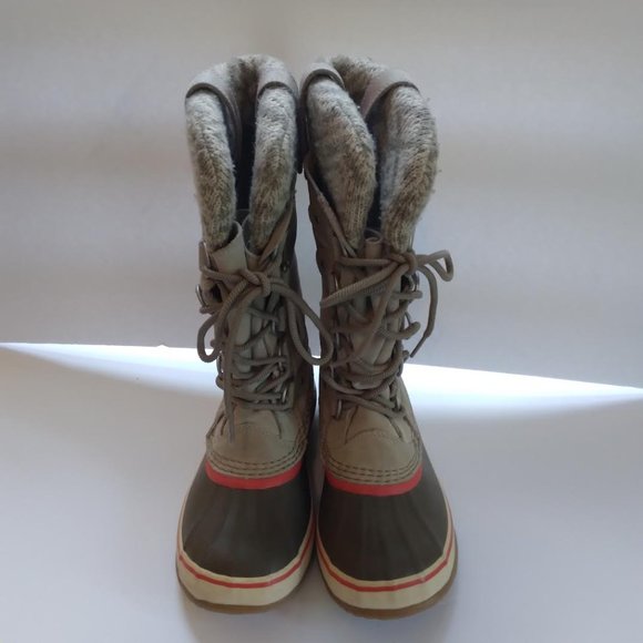 Sorel Size 7 Joan of Arctic Tall Boot Winter Snow Suede Tan Accent Pattern - Picture 9 of 12